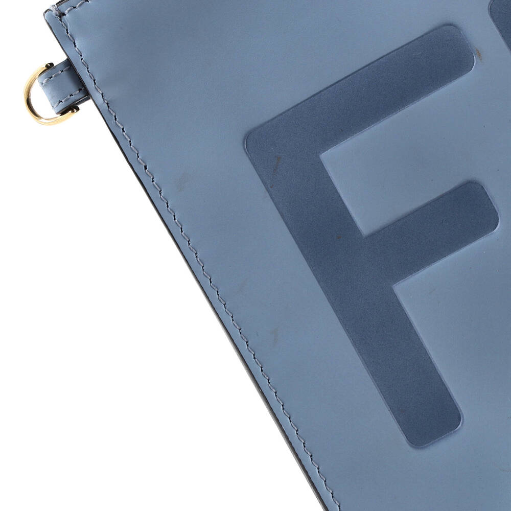 Fendi Logo Flat Wristlet Pouch Embossed #245681F12B - Picture 6 of 8